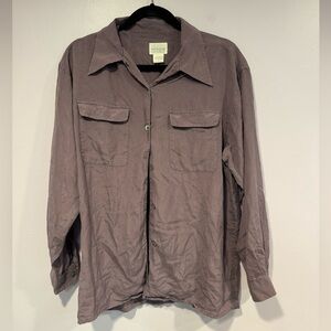 Purple Moda International 100% silk button down